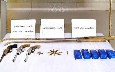 নৌবাহিনীর অভিযানে টেকনাফে আগ্নেয়াস্ত্র ও ইয়াবা উদ্ধার